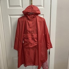 NEW W TAGS J.Crew Kids Sz M/L Red Hooded Cape Poncho RainCoat Jacket Waterproof