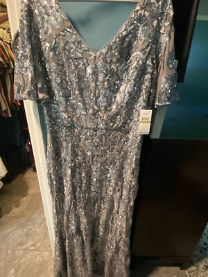 Alex Evenings Women's Long Sequin Dress with Flutter Sleeves | eBay Alex Evenings Women's Long Sequin Dress with Flutter Sleeves | eBay