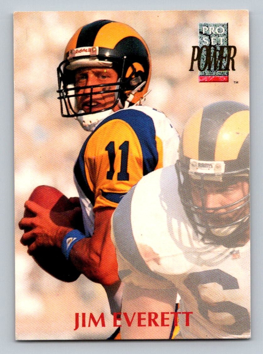 1992 Pro Set Power Jim Everett #207 Los Angeles Rams