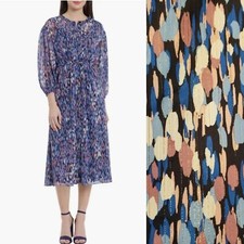 {Maggy London} Calio Doted Tie Waist Balloon Sleeves Dress