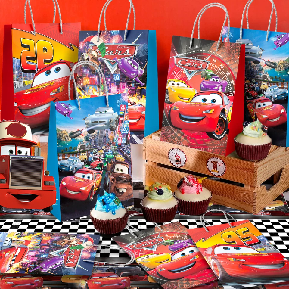 12 pcs Disney Cars 3 Lightning Mcqueen Party Favor Supplies Candy Loot Gift Bags - Image 4 of 4