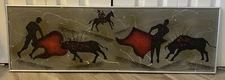 Edgar Stareck Bullfight Matador Original Painting Signed 38”x12” MCM Surrealism