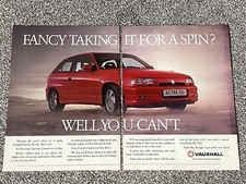 Rare Original Collectable 1992 Magazine Advert Picture Vauxhall Astra GSi Ad 90s