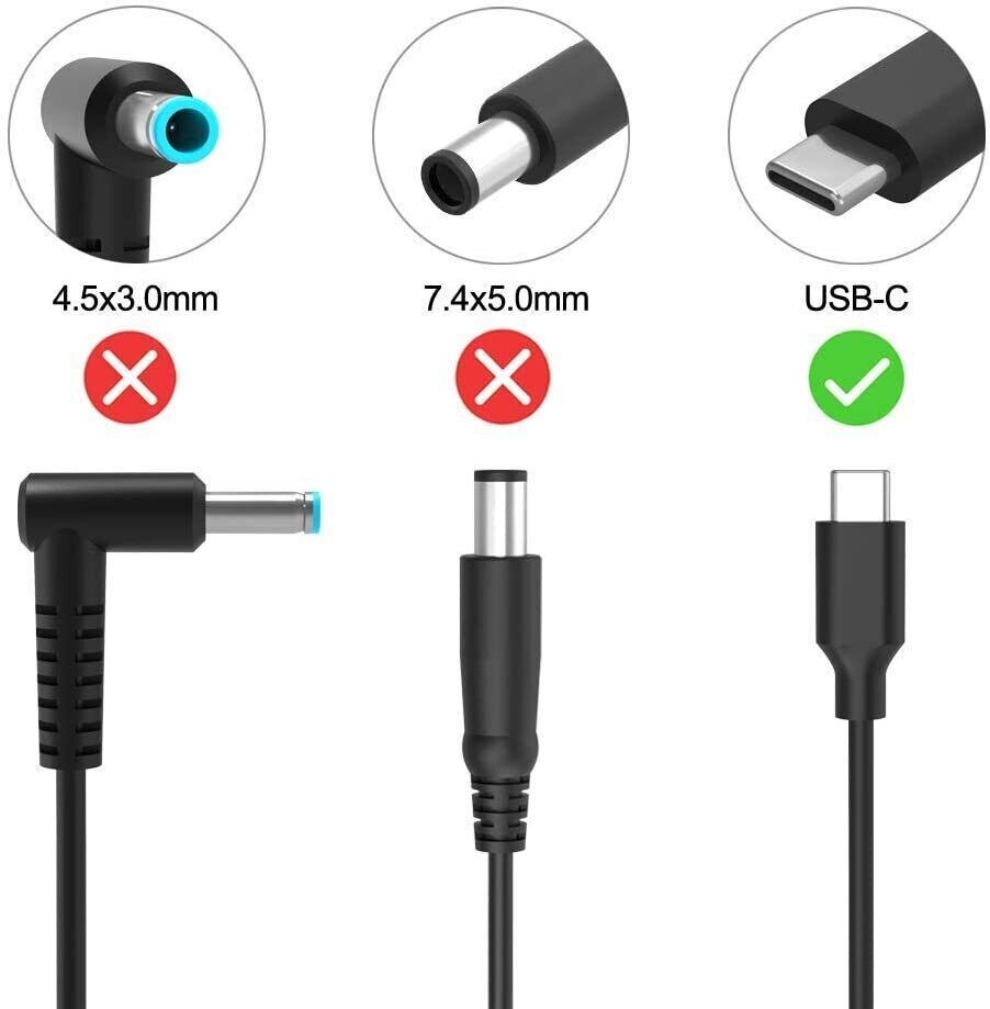 Dell 65W Watt USB-C Type C Laptop Charger AC Power Adapter HA65NM190, DA65NM190