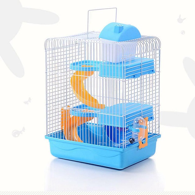 blue hamster cage