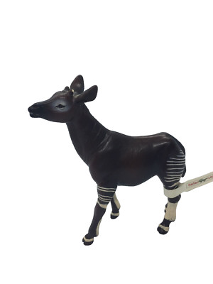 1999 Okapi Animal Figure Safari LTD Standing 4'' Tall Broken Tongue