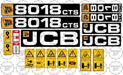 JCB 8018 CTS Mini Bagger Digger Micro Gräber Aufkleber Set Decals