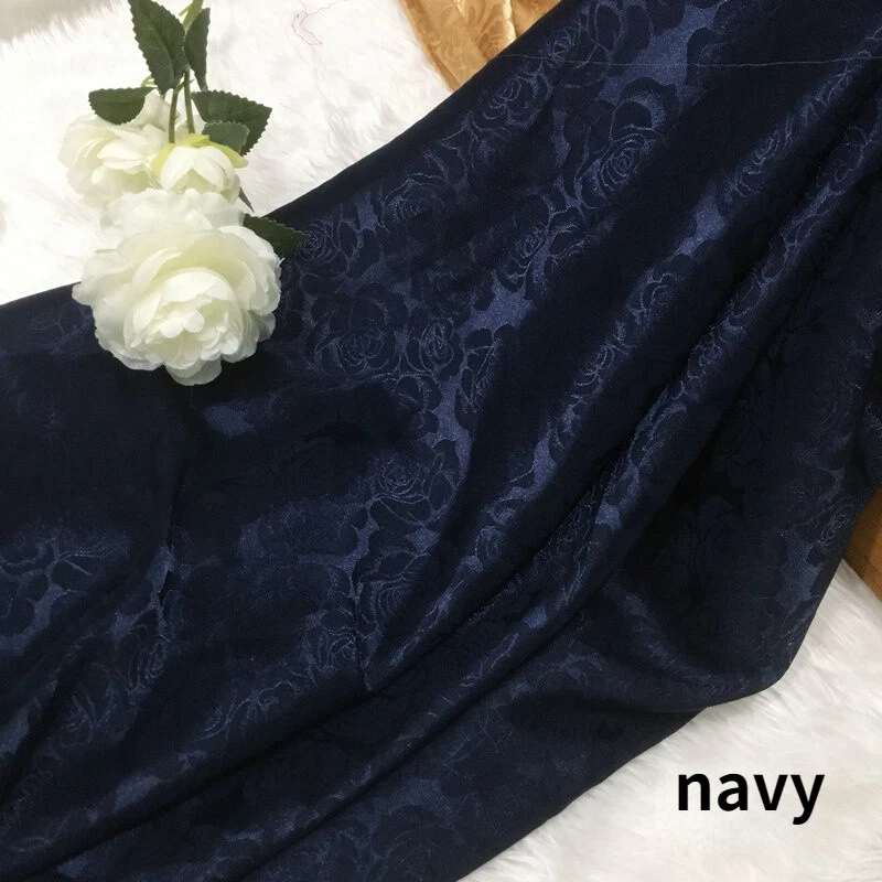 DIY Rose Floral Brocade Damask Fabric Faux Silk Satin Craft Dress Sew 150*100cm - Image 4 of 4