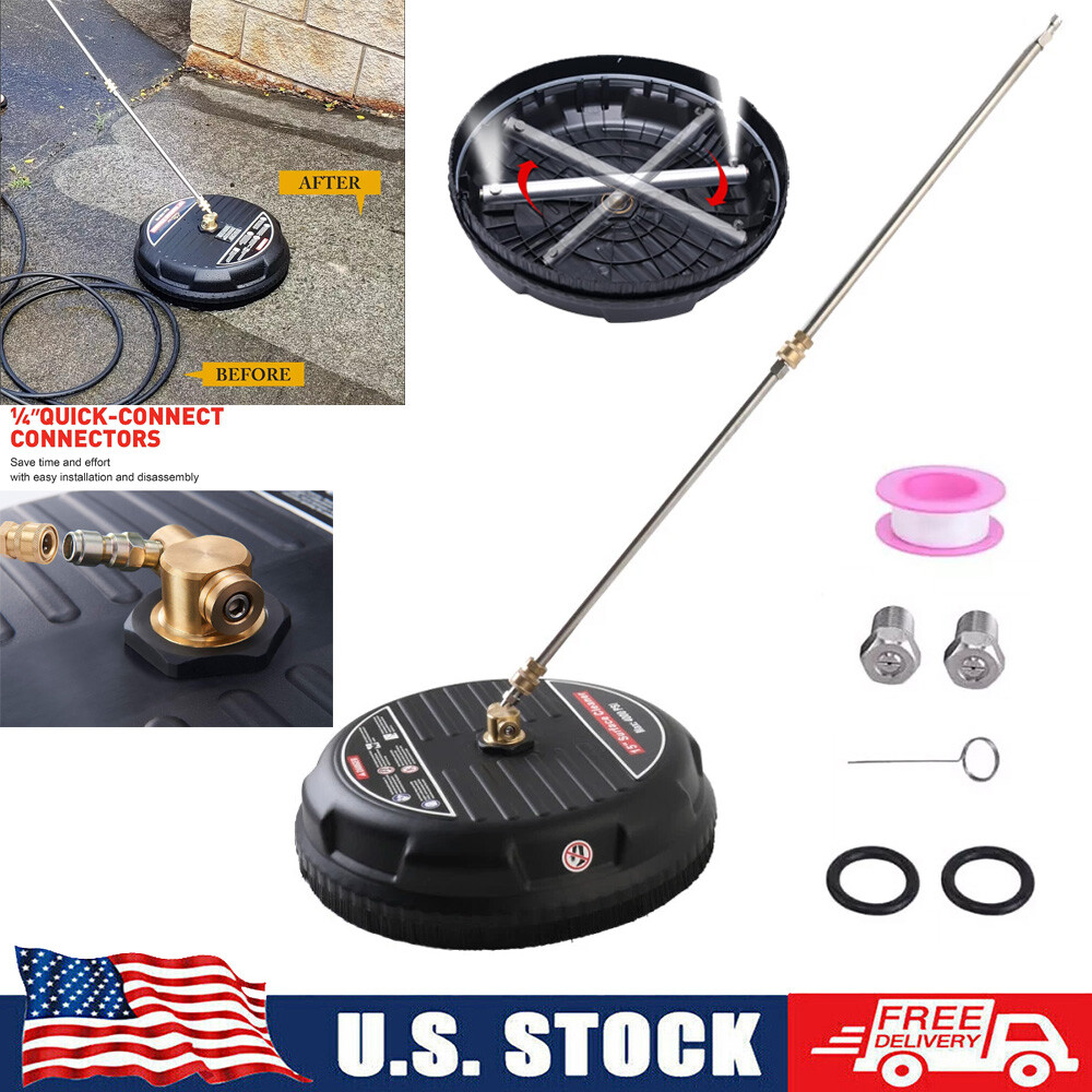 15" Pressure Washer Surface Cleaner Power Washer Attachment with Extension Wands