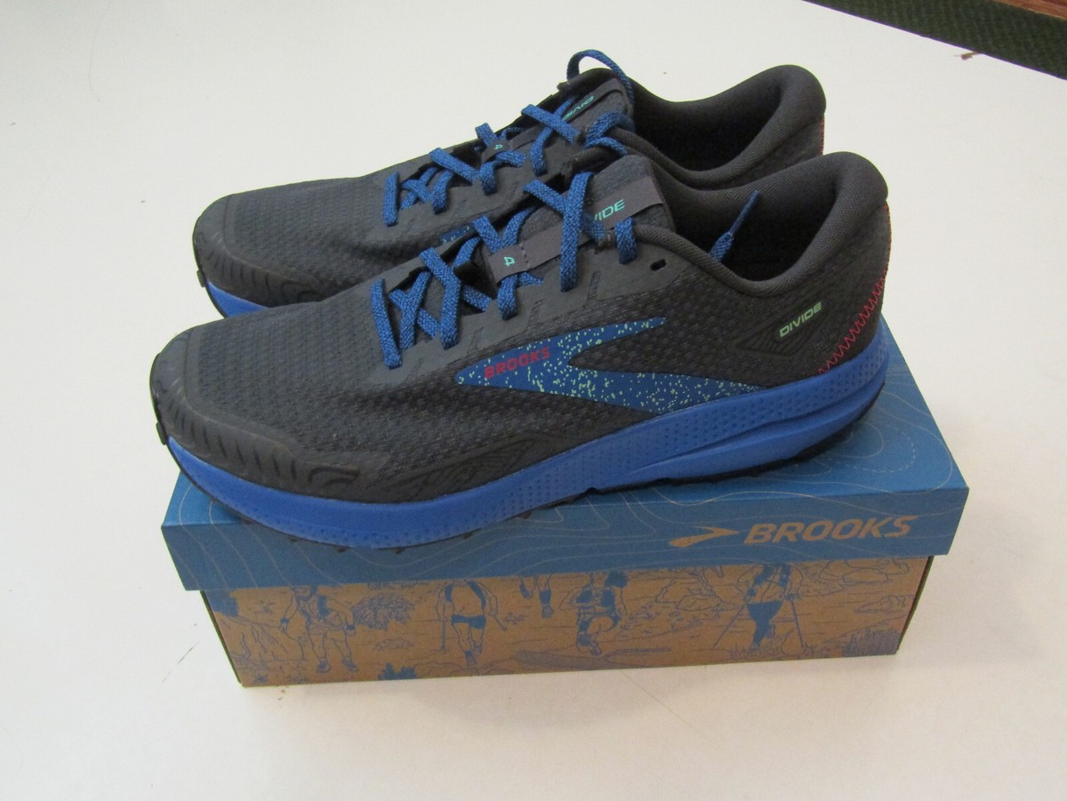 NEW Mens BROOKS Ebony Black Victoria Blue DIVIDE 4 Trail  display picture 3