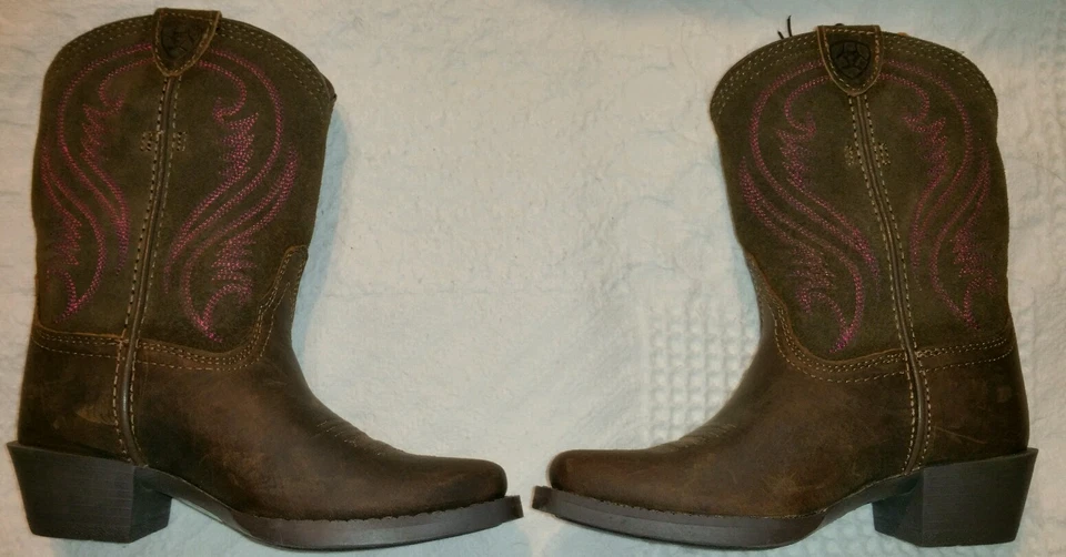 Botas occidentales Ariat jóvenes niñas talla 8 flecos elegantes Mustang Molly ~ nuevas y genuinas Foto 4 de 4