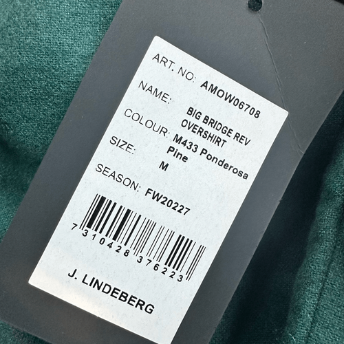 NUEVO CON ETIQUETAS J. Lindeberg Hombres Big Bridge Rev Sobrecamisa Reversible Chaqueta Verde - Talla M - Imagen 4 de 7