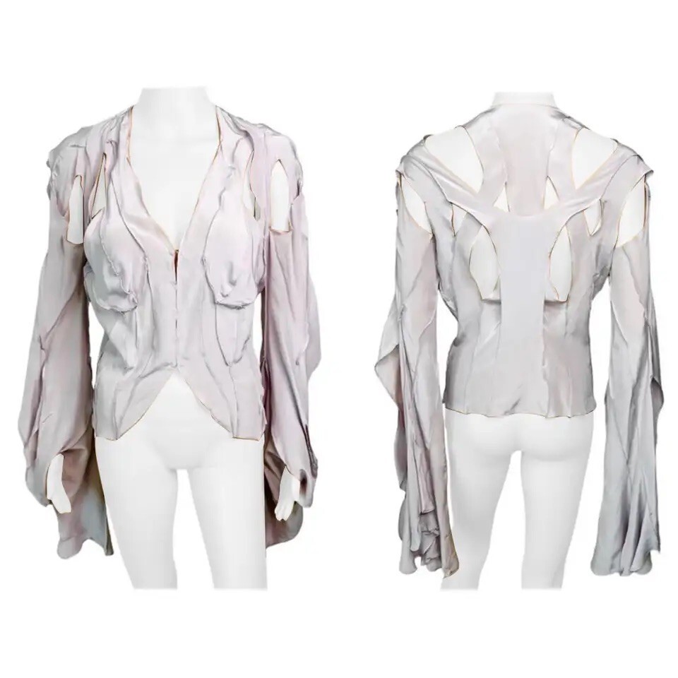 Camicia camicetta top Tom Ford per Yves Saint Laurent YSL S S 2003 ritaglio passerella
