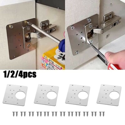 Hinge Repair Plate Rust Resistant Steel Furniture Cupboard Repair Mount Tool Set