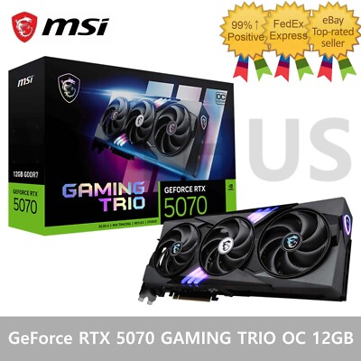 MSI GeForce RTX 5070 GAMING TRIO OC D7 12GB Gaming Graphics Card