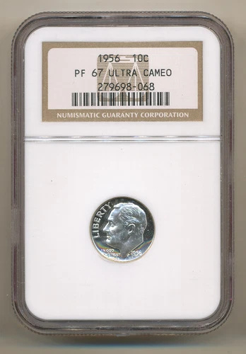 1956 NGC PF67 ULTRA CAMEO Proof silver Roosevelt Dime