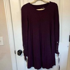 American Eagle Soft & Sexy Ribbed Sweater Dress with Button Sleeve Detail M