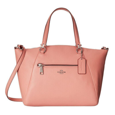 Coach Women's Prairie Satchel Crossbody Coach Prairie Polished Pebble  Leather Satchel Crossbody Brown Bag