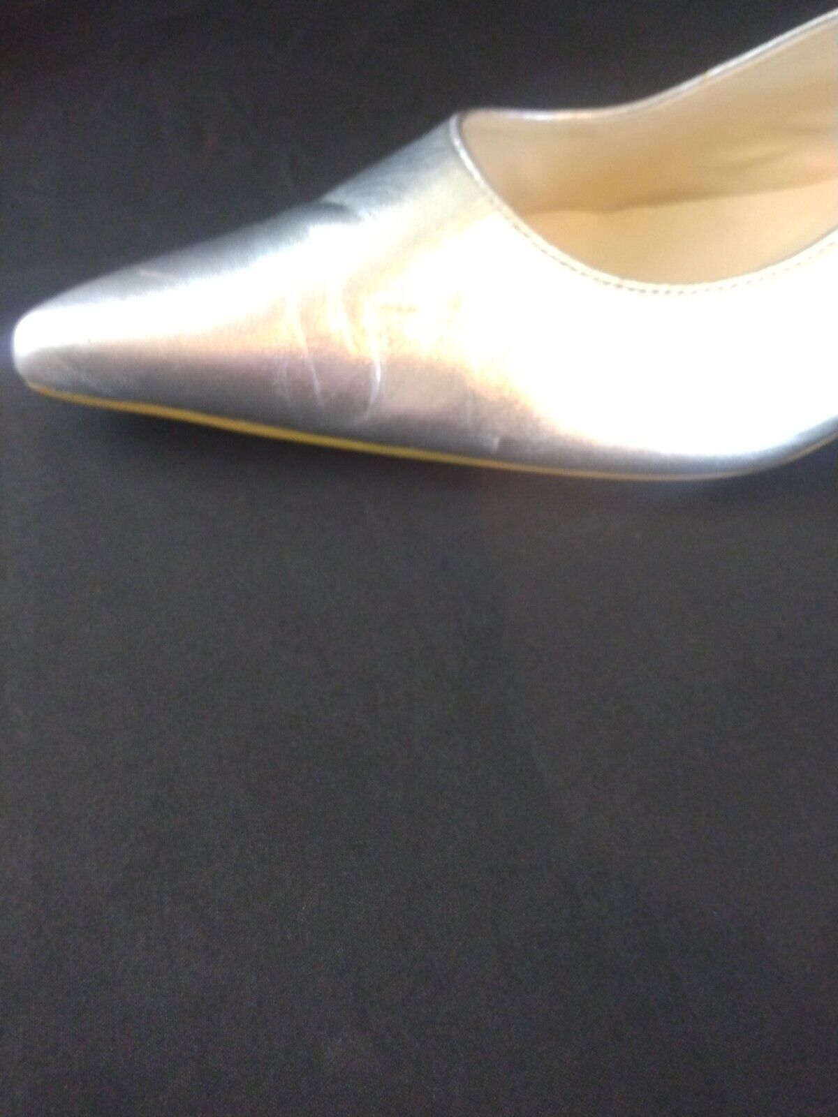 Spiegel Silver Pointed Toe Slingback Heels - image 5