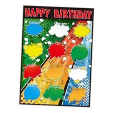 Superhero Happy Birthday Chart Poster for Classroom Decorations - Birthday