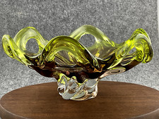 Joesf Hospodka für Chribska: Dekorative glasschale braun/ gelb, groß!