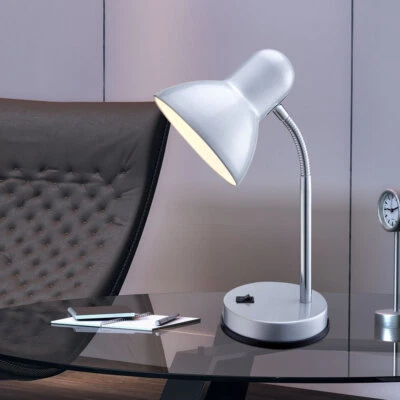 Lampe Table de Bureau Lampe de Chevet E27 Flexo Mobile Chrome Argent - Photo 1/4