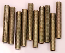 Steel All Thread Lamp Pipe Nipples, 2.5 In, 1/8IP Standard Lamp Pipe, DIY-10 Pcs