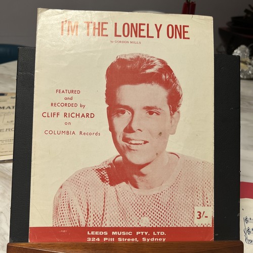 I'm The Lonely One, Cliff Richard - 1964 Sheet Music Rare Australia Leeds Vintag - Imagen 2 de 8