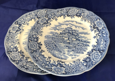 Teller Abendessen Vintage English Village Salem China Staffordshire 10'' kostenloser Versand