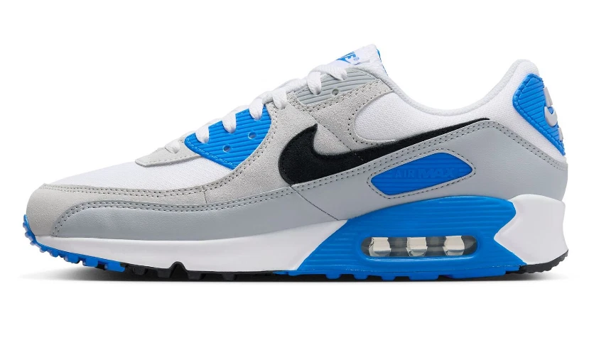 FN6958-102 Nike Air Max 90 'Pure Platinum Photo Blue' Herrenschuhe Sportschuhe