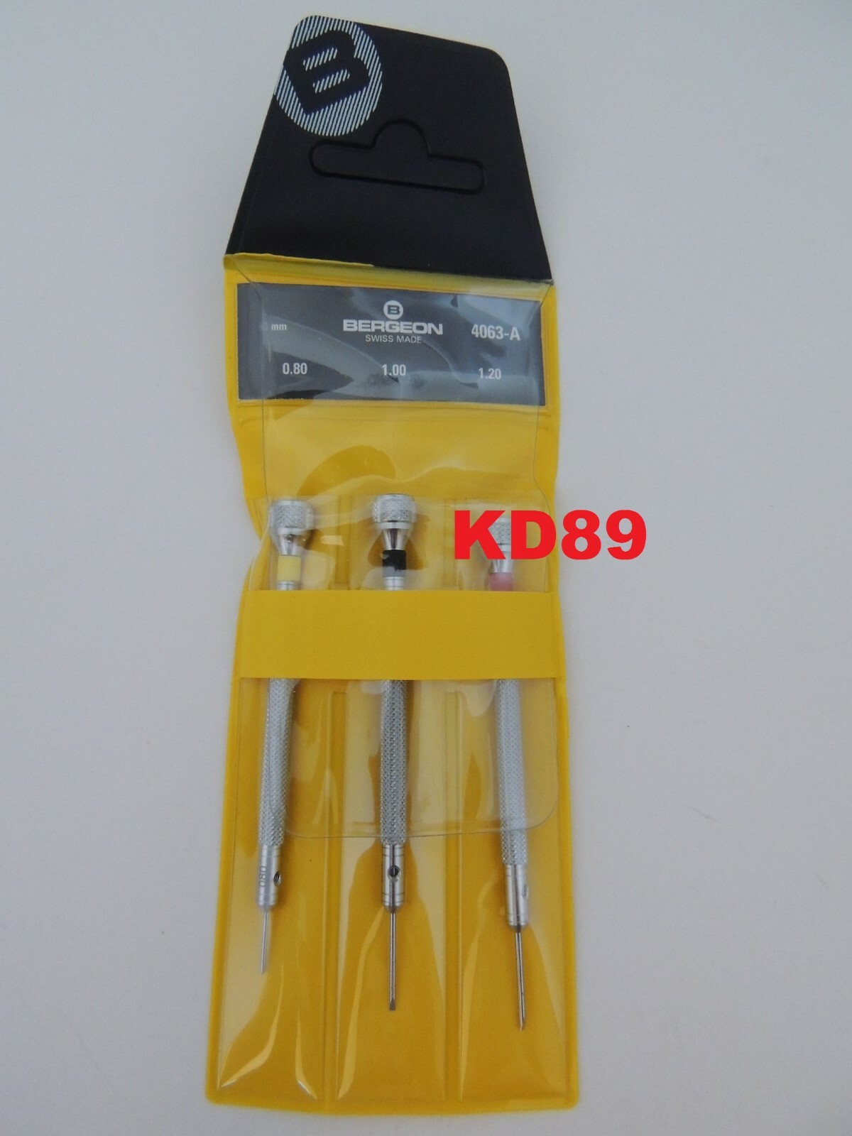 Tournevis Bergeon 4063-A assortiment de 3 pièces et mèche pour micro-mécanique