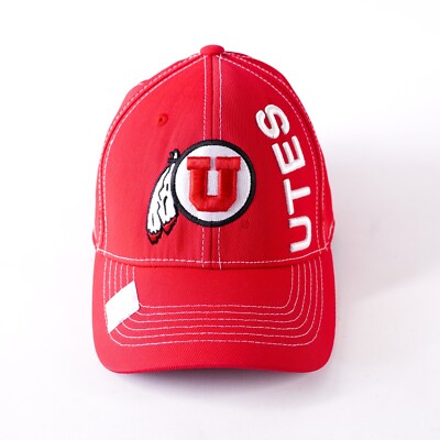 Utah UTES University College Football Fitted Baseball Hat Visor Cap Red  White
