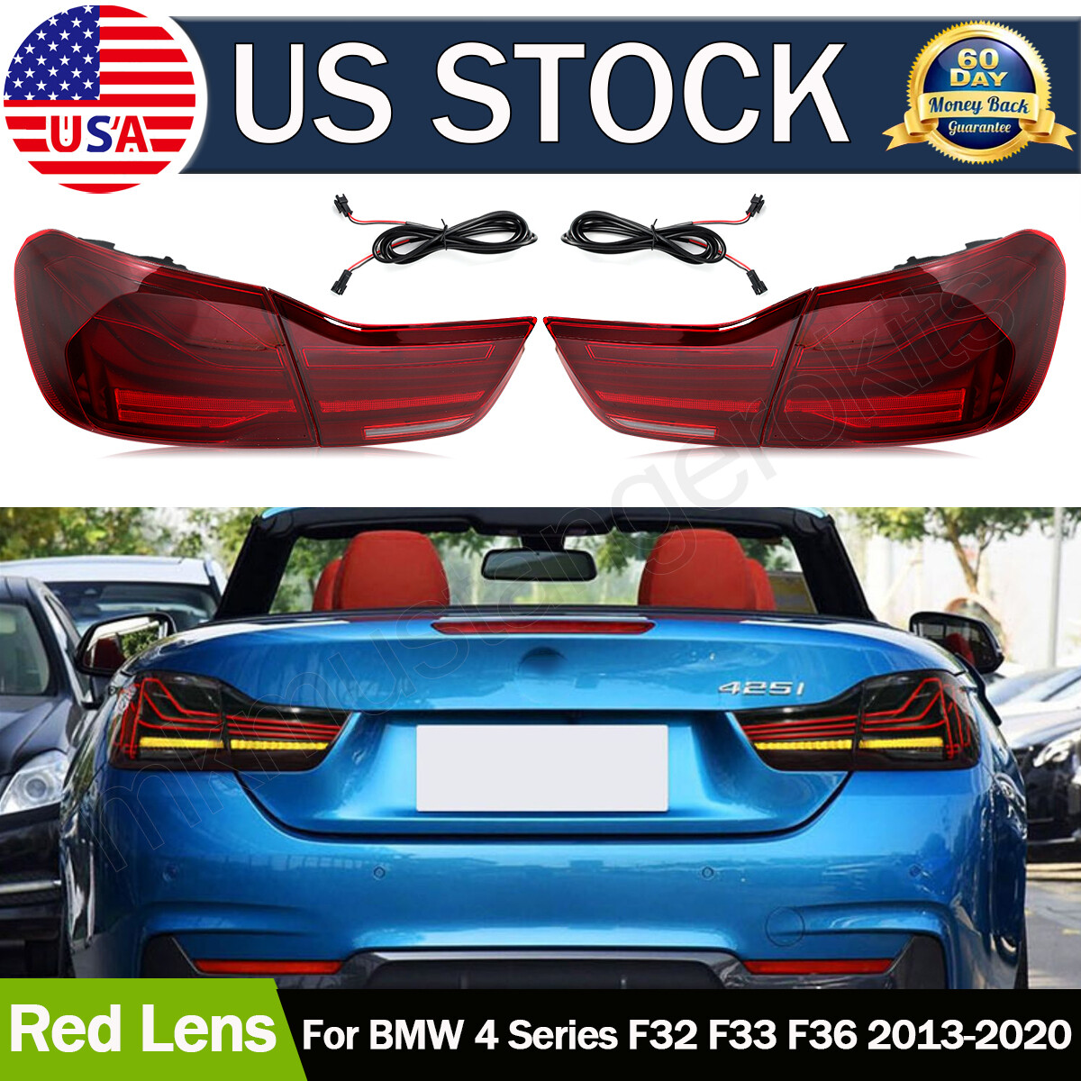  4シリーズ LED テールランプ LCI 後期 F32 F36 F82 2014–2020 BMW 4 Series/M4 LCI‑Style LED Tail Lights | Monaco