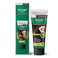Streax Insta Shampoo Hair Color Squeeze Pack unisex, Dark Brown -200 ml