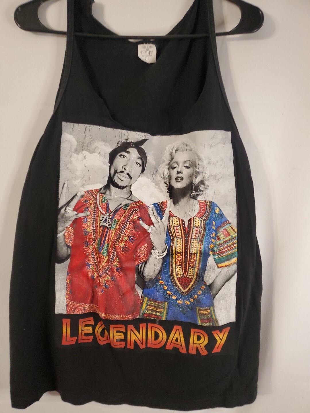 Vintage Tupac Marilyn MONROE Legendary 90’s Tank Top Men's Size XL Gym Rat Beach