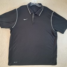Mens Nike Dri-Fit Polo Shirt Sz Xl Black