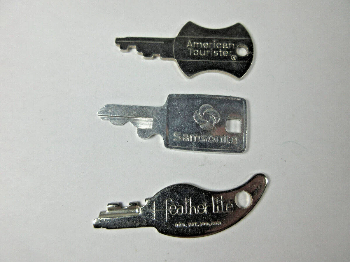 vintage lot 3 luggage keys Samsonite American Tourister Featherlite retro travel