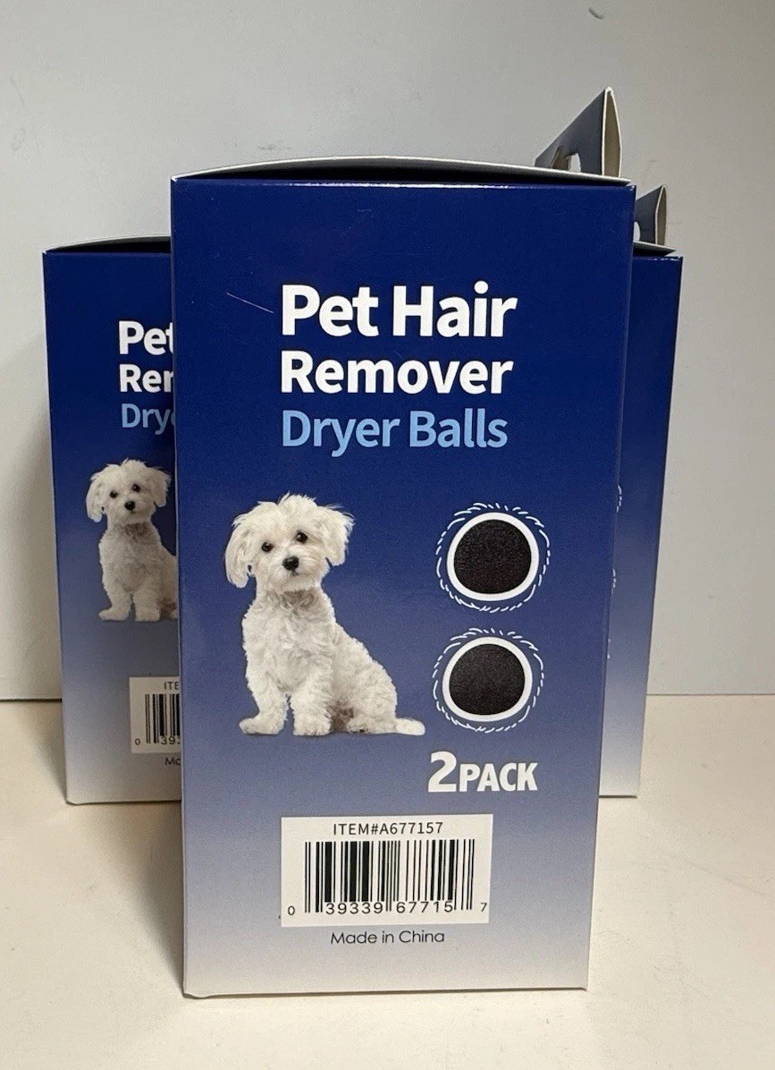 Grand Fusion Pet Hair Remover Dryer Balls 2 Pack LOT of 3 Boxes Reusable Foam