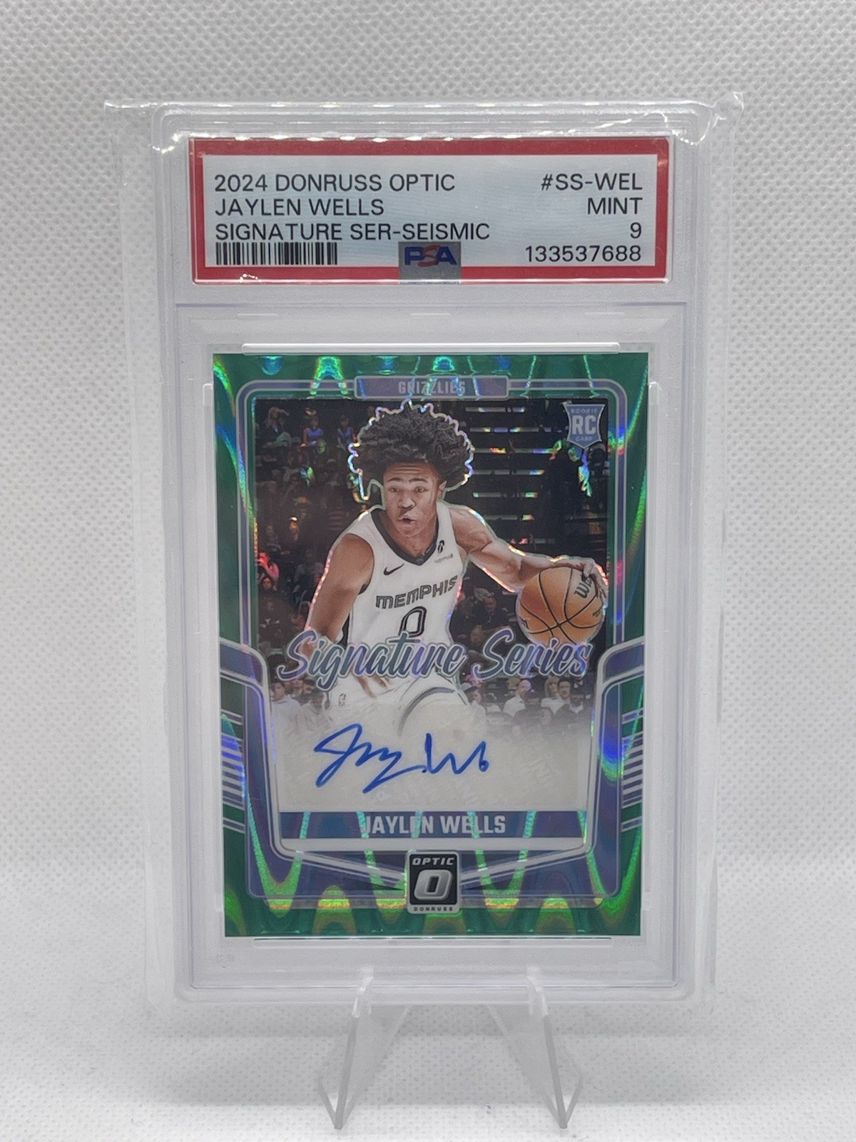 2024 PANINI DONRUSS OPTIC ROOKIE signature Series JAYLEN WELLS 27/35 PSA 9