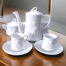 Richard GINORI IRIS set caffe caffettiera 2 tazzine zuccheriera coffee set RARO