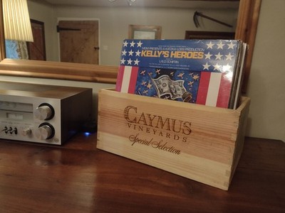 Vinyl Schallplatte LP Aufbewahrungsbox. 12''. Weinkiste aus Holz. Spanien, Italien, USA. (NUR BOX)