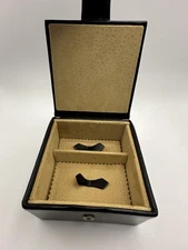 DAINES & HATHAWAY BLACK LEATHER JEWELERY BOX VALET CUFFLINKS,EARRINGS,RINGS