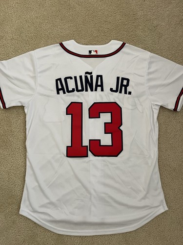 New Ronald Acuna Jr Atlanta Braves White Jersey Men’s Medium