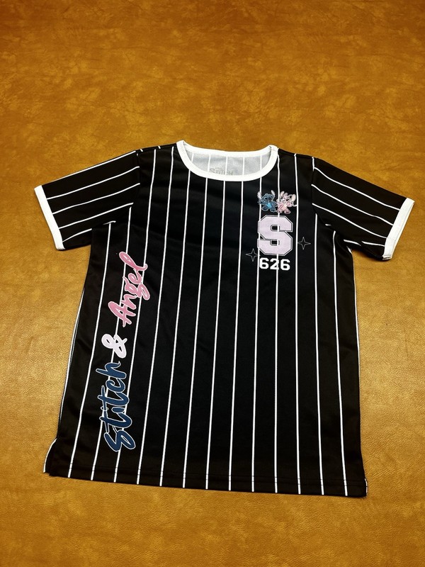 Girls Disney Lilo & Stitch Pinstripe  Jersey T-Shirt Size 14/16 Preowned