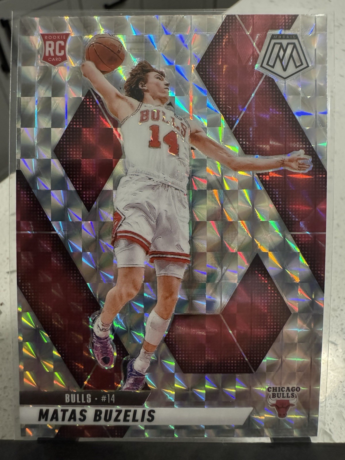 2024-25 Panini Mosaic Matas Buzelis RC Silver Mosaic Rookie #223 Chicago Bulls
