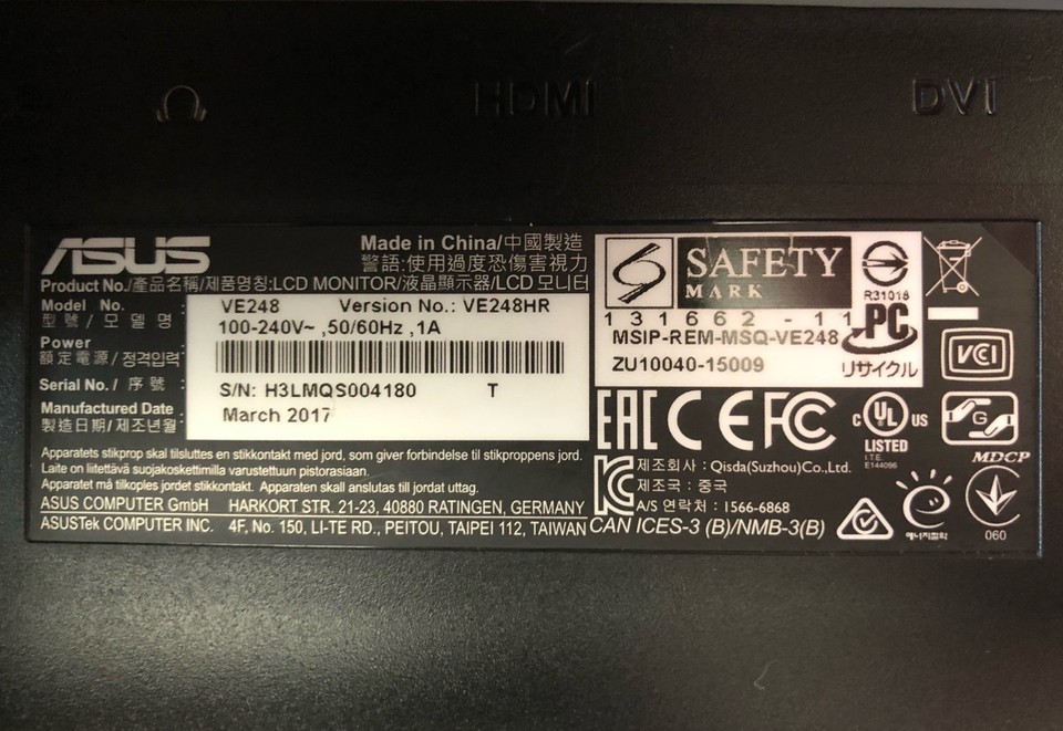 ASUS VE248HR 24