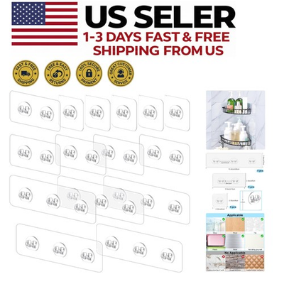 #ad #ad Durable Shower Caddy Adhesive Hooks with 30lb Capacity – 15 Pack Replacement $15.84