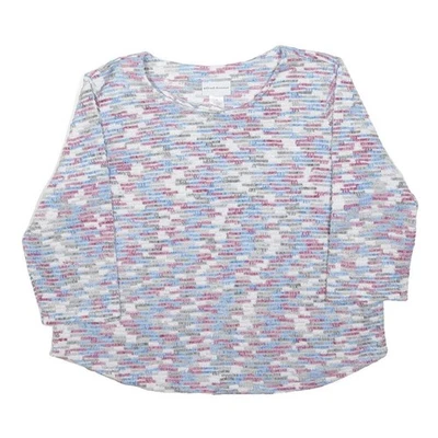 ALFRED DUNNER Pull Femme Motif Crème Bleu Rose Col Rond Maille M - Photo 1/4