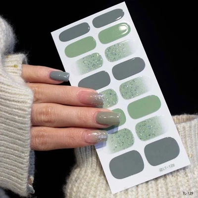 16 Strips Nail Art Stickers Self-Adhesive DIY Wraps Full Cover Christmas LT0129