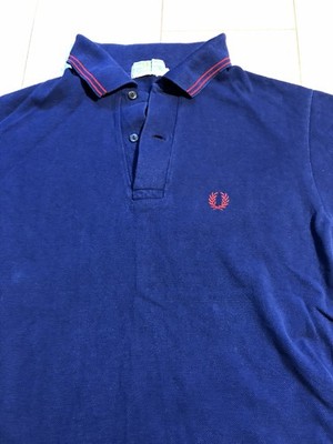 Fred Perry By Dunlop True Vintage Rare 80s Polo Shirt Blue. Sz 6 S Unisex